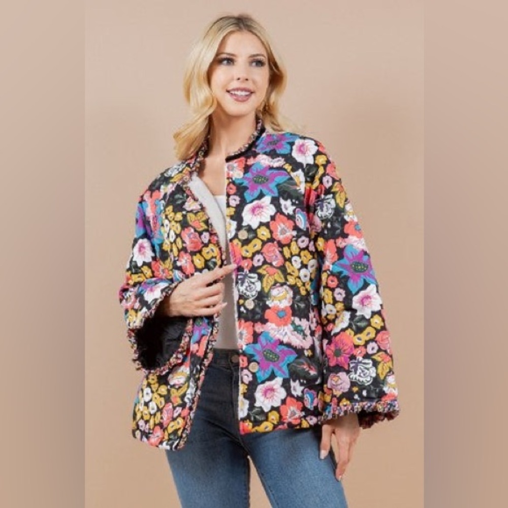 NWOT Urban Outfitters Quilted Floral Jacket